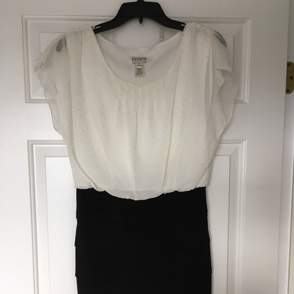 Black & white blousy dress Sz 12 NWOT